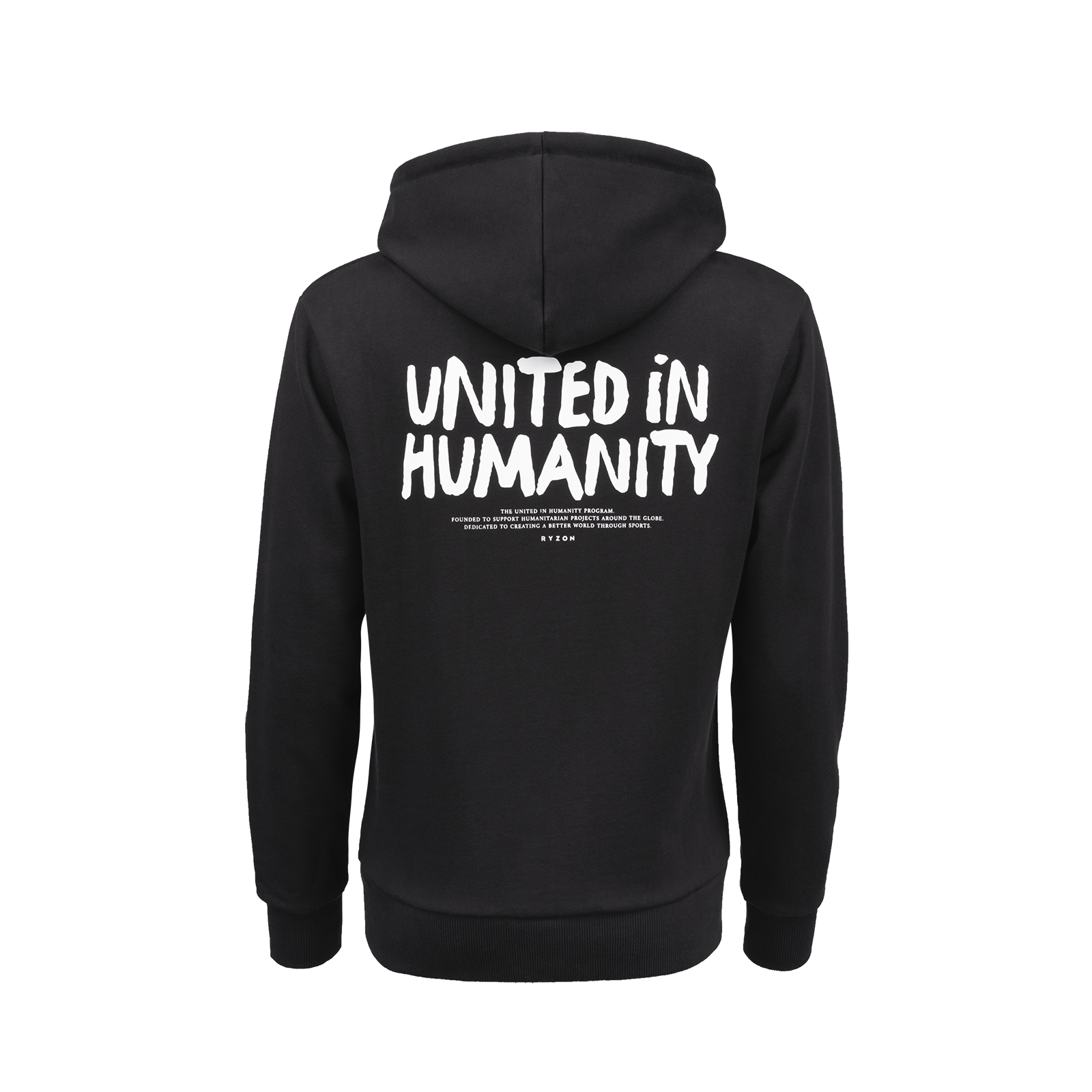 Rhythm Unisex Hooded Sweater with pocket "United in Humanity"