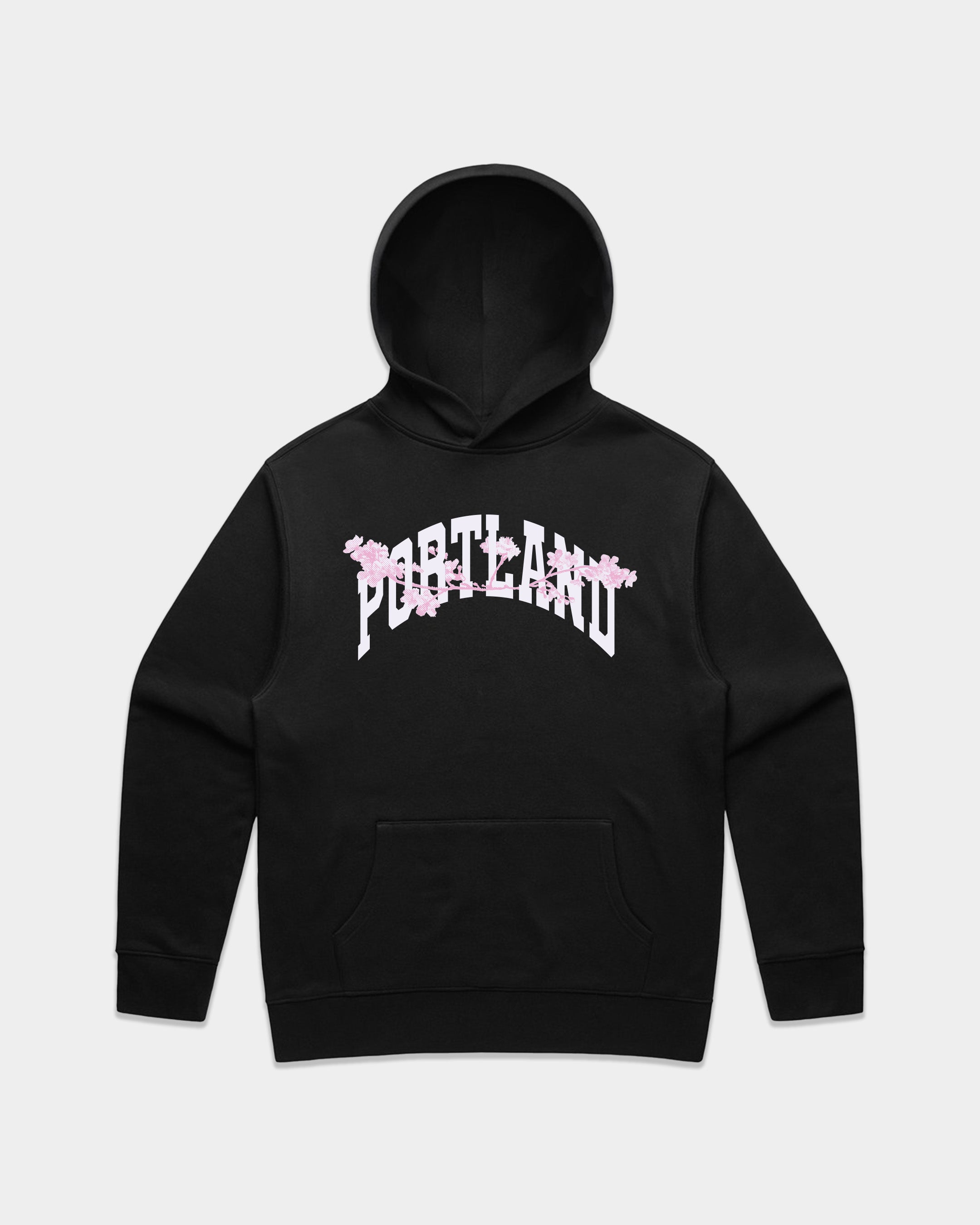 Sueded Halftone Blossom Hoodie - Black